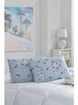 Marla Home 2'li Yastık Kılıfı | Pamuklu | 50X70 cm | Mavi Bahar