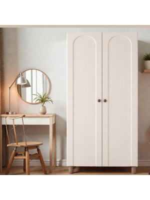 Flances Soparano 2 Kapaklı Ayaklı Aytaşı Mdf Gardırop