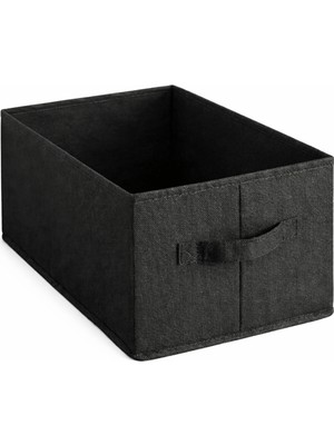 HomyJRs Homyjr’s 2’li Kapaksız Organizer Seti (Kare Kutu + Dikdörtgen Dolap Içi Kutu) Antre & Raf Düzeni - Siyah