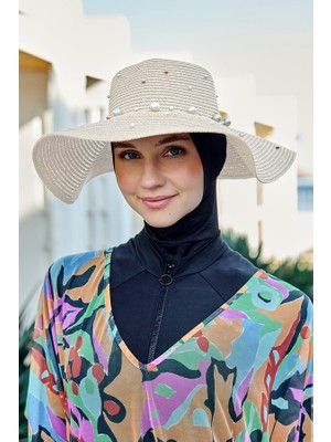 Remsa Mayo Incili Hasır Şapka Rş-71 Bej