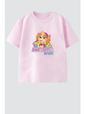 Monila Kız Çocuk Pamuklu Bisiklet Yaka Baskılı T-Shirt