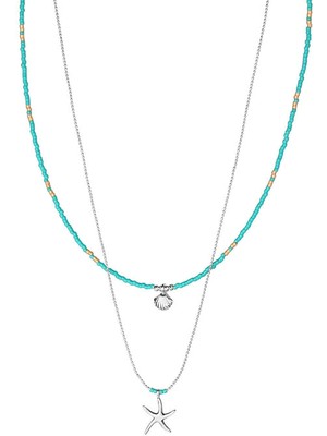 Klips Concept Deniz Kabuğu ve Yıldızı Ikili Kolye