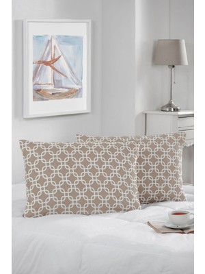 Marla Home 2'li Yastık Kılıfı | Pamuklu | 50X70 cm | Bejzincir