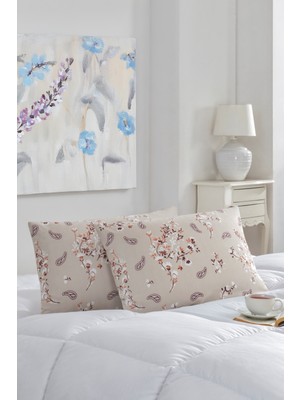Marla Home 2'li Yastık Kılıfı | Pamuklu | 50X70 cm | Bej Bahar