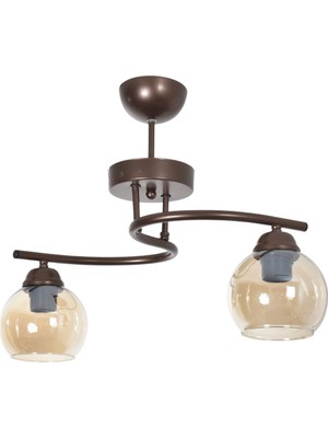 Normadia Modern Renkli Camlı 2'li Avize, Salon, Mutfak ve Yatak Odası Için Şık Aydınlatma