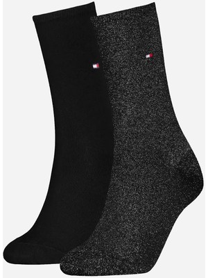 Tommy Hilfiger Kadın Casual Çorap 2'li Paket - Siyah