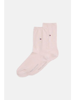 Tommy Hilfiger Kadın Puantiyeli Çorap 2'li Paket - Açık Pembe