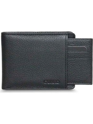 Guard Gizli Kart Bölmeli Siyah Hakiki Deri Yatay Model Klasik Erkek Cüzdan // XD-1320-ST