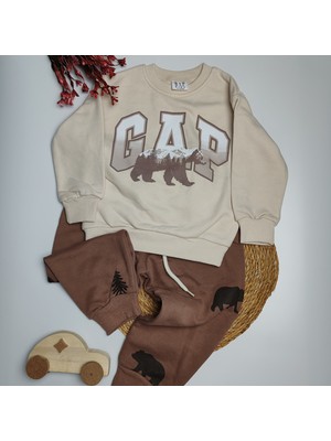 Moda Rüyası Bej Orman Temalı Erkek Çocuk Alt Üst Takım