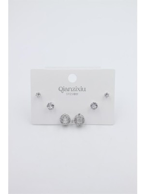 Royaleks Çoklu Set Küpe - Gümüş
