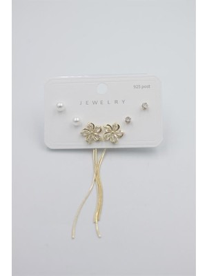 Royaleks Çoklu Set Küpe - Altın