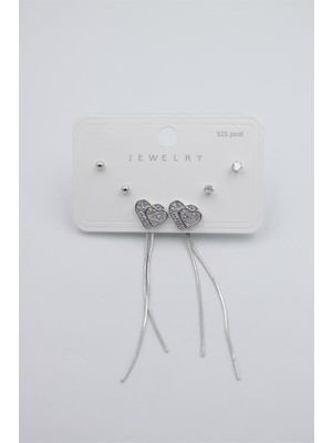 Royaleks Çoklu Set Küpe - Gümüş