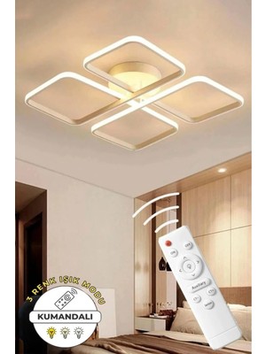 Normadia Modern Beyaz Ultra Süper Renkli Kumandalı Ledli Tavan Avizesi