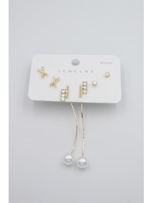 Royaleks Çoklu Set Küpe - Altın