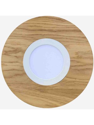 42CM Yuvarlak Meşe Kaplama LED Tavan Aydınlatması,yatak Odası,koridor,banyo,balkon..
