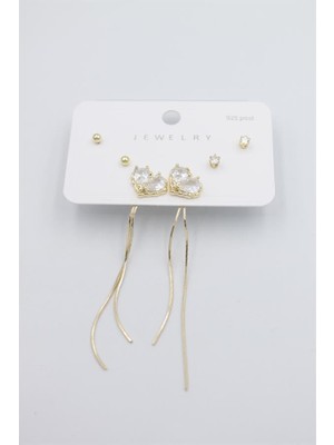 Royaleks Çoklu Set Küpe - Altın