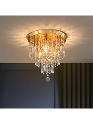 Normadia Parlak Kristal Taşlı Modern Salon Avizesi, Şık ve Aydınlık Tasarım