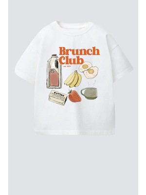 Monila Unisex Çocuk Baskılı Pamuklu Bisiklet Yaka T-Shirt