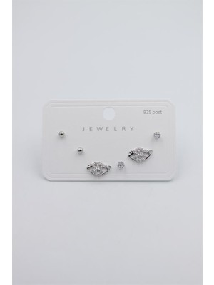 Royaleks Çoklu Set Küpe - Gümüş