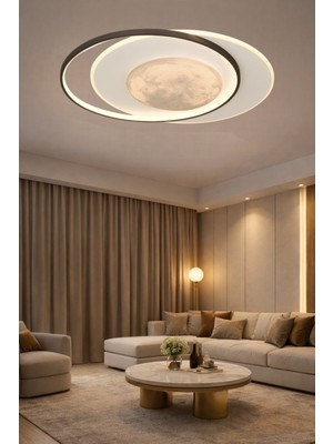 Normadia 50 cm Modern Plafonyer Led'li Avize, 3 Renk Işık, Şık Dekoratif Aydınlatma