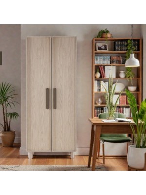 Flances Newton Ayaklı Tasarım 2 Kapaklı Mdf Gardırop