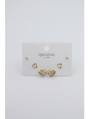 Royaleks Çoklu Set Küpe - Altın