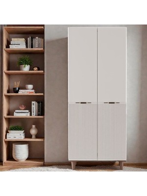 Flances Defne Ayaklı Tasarım 2 Kapaklı Aytaşı Mdf Gardırop