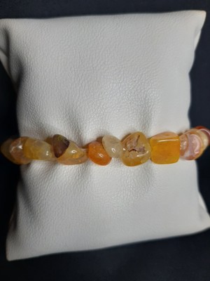 Mryart Sarı Renk Iri Kırık Akik Taşı Bileklik Unisex