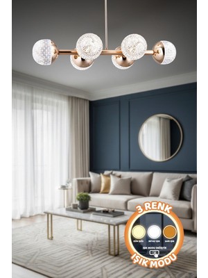 Normadia Modern 6'lı Renkli LED Avize, Kumandalı, Şık ve Zarif Tasarım