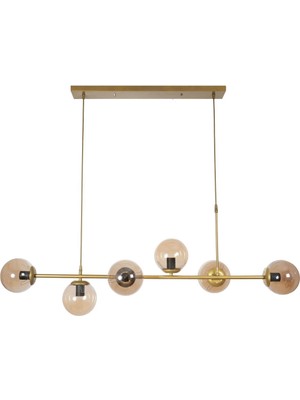 Normadia Simao Modern Eskitme Renk Bal Camlı Salon ve Mutfak Takımı (6'lı Avize)