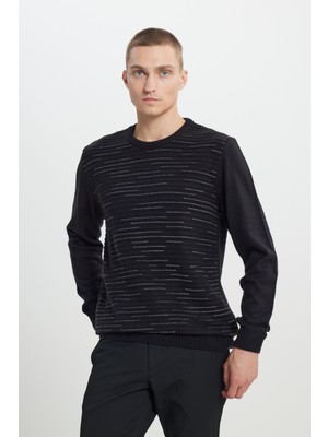 Altınyıldız Classics Standart Fit Normal Kesim Bisiklet Yaka Dokulu Desenli Triko Kazak