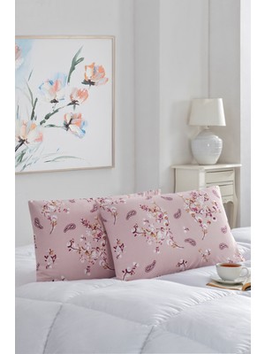 Marla Home 2'li Yastık Kılıfı | Pamuklu | 50X70 cm | Pembe Bahar