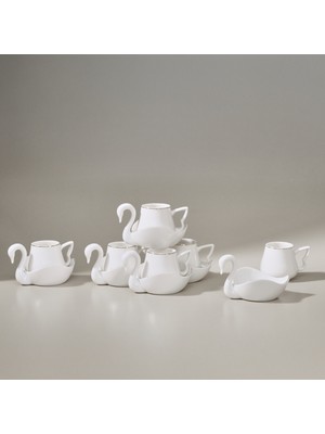 Karaca Swan 6 Kişilik Kahve Fincan Takımı 90 ml