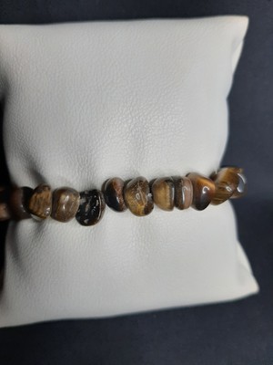Mryart Koyu Kahve Kırık Iri Akik Taşı Bileklik Unisex