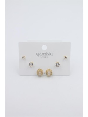 Royaleks Çoklu Set Küpe - Altın