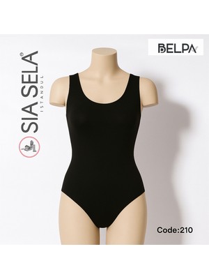 Belpa Sıla Sella Kadın Siyah Klasik Atleti Body – Sıfır Kol
