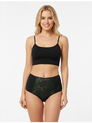 Bonbon Kadın Önü Saten Dantelli Yüksek Bel Slip Külot BB2063