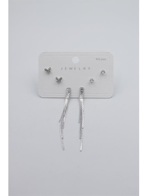 Royaleks Çoklu Set Küpe - Gümüş
