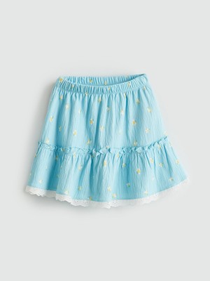 Lc Waikiki Yeni Sezon Beli Lastikli Çiçekli Kız Çocuk Etek