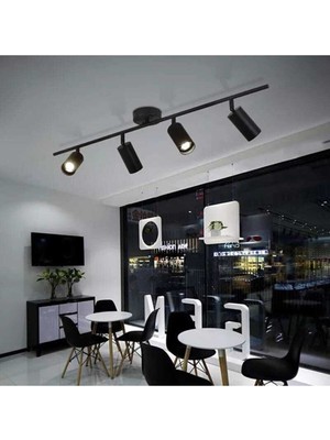 Normadia Modern Siyah Spot Ledli 4'lü Cafe ve Mutfak Avizesi
