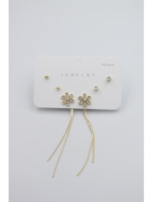 Royaleks Çoklu Set Küpe - Altın