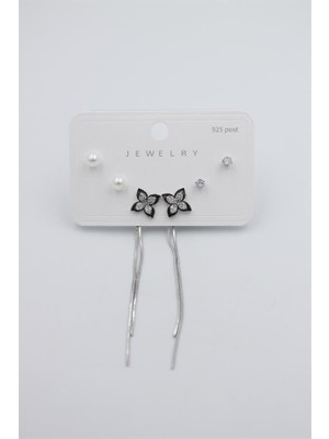 Royaleks Çoklu Set Küpe - Gümüş