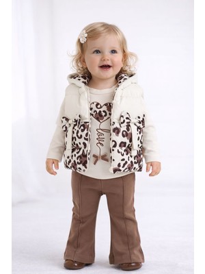 Kız Bebek 3’lü Takım –sweatshirt, Yelek ve Pantolon 05213 K