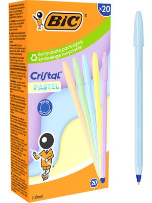 Bic Cristal Pastel Tükenmez Kalem 20'li Kutu
