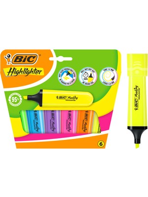 Bic Marking Flat Highlighter 6'lı Kutu