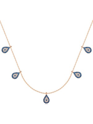 Aya Diamond Gümüş Rose Nazarlı Şans Kadın Kolye