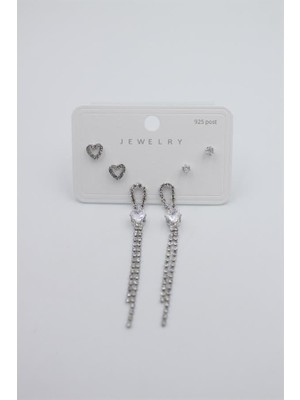Royaleks Çoklu Set Küpe - Gümüş