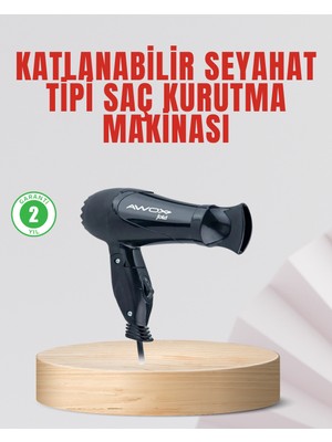 Pazarcan Seyahat Tipi Saç Kurutma Makinesi Katlanabilir Hafif Yapı