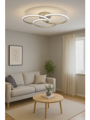 Normadia Şık Gri ve Beyaz Ledli Modern Yatak Odası, Salon, Mutfak Aydınlatması