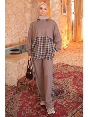 İmaj Butik Vizon Sweat Gömlek Pantolonlu 3'lü Kombin Takım